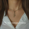 Israel Map with Star of David Necklace - Silver The Israel Store
