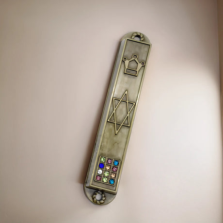 Mezuzah with Star of David and Priestly Breastplate Design The Israel Store