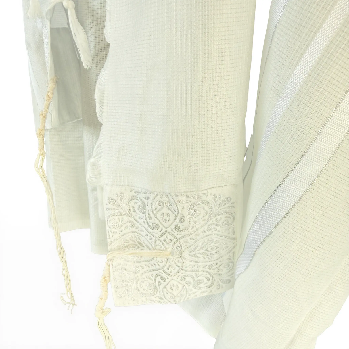 White Acrylic Tallit from Israel - Classic Prayer Shawl The Israel Store
