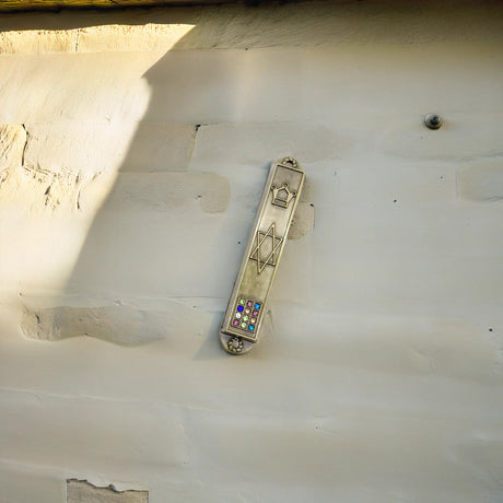 Mezuzah with Star of David and Priestly Breastplate Design The Israel Store