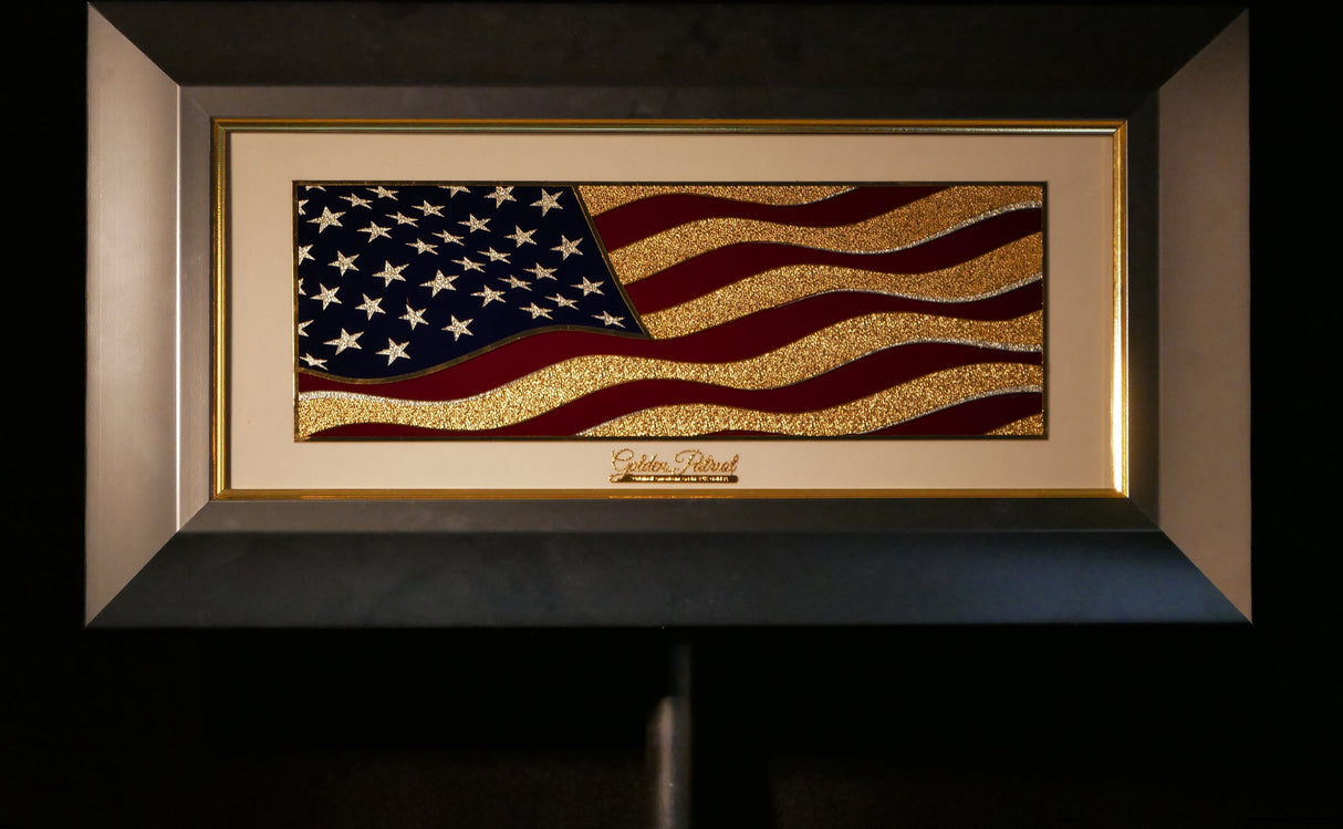 Golden Flag Wave - Color 24K Gold & 925 Silver