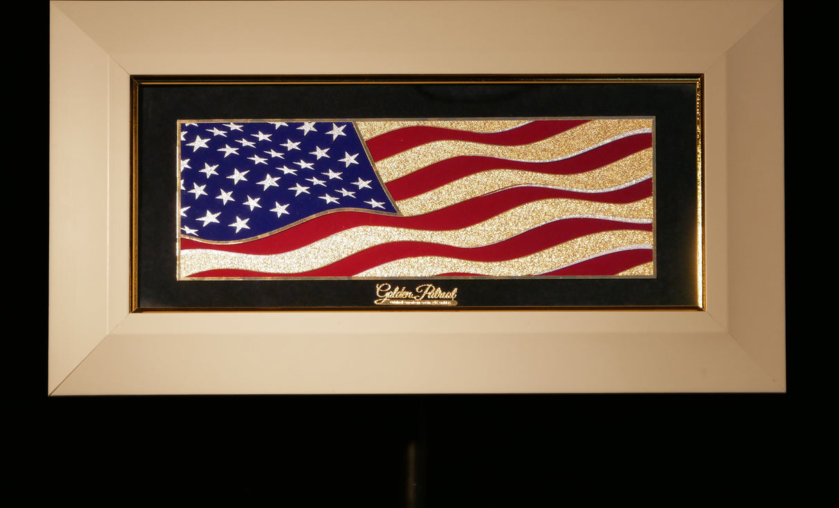 Golden Flag Wave - Color 24K Gold & 925 Silver