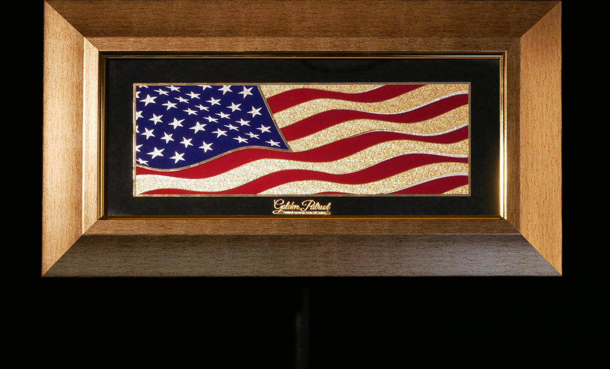 Golden Flag Wave - Color 24K Gold & 925 Silver