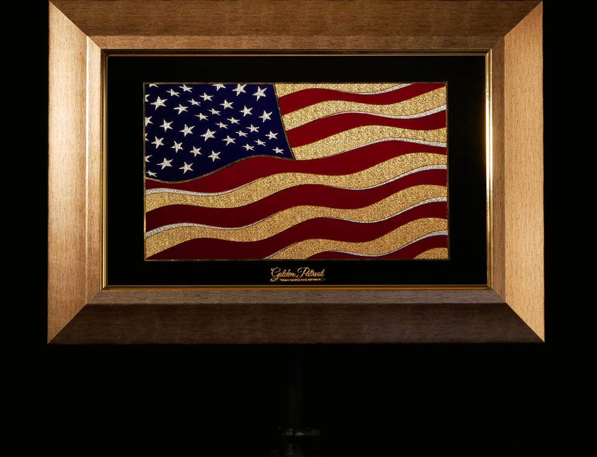 Golden Flag Wave - Color 24K Gold & 925 Silver