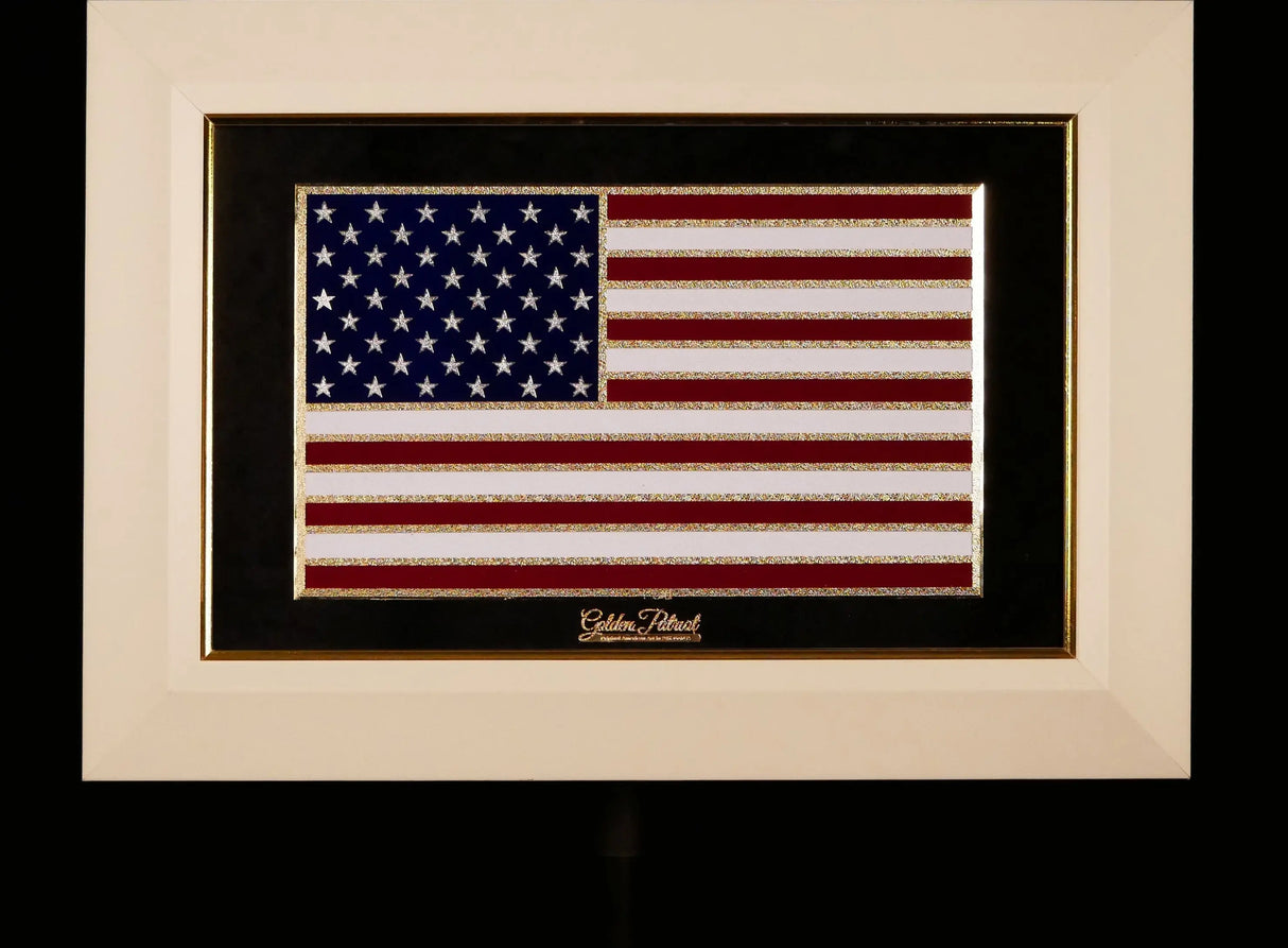 Golden Flag Full Color 24K Gold & 925 Silver Golden Patriot