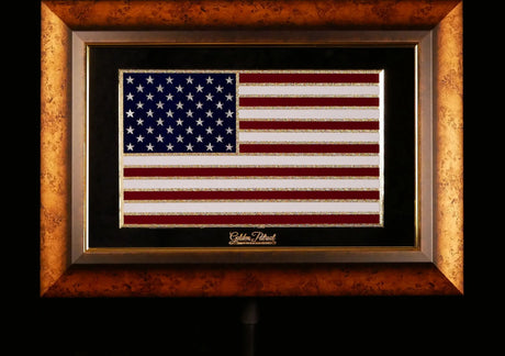 Golden Flag Full Color 24K Gold & 925 Silver Golden Patriot