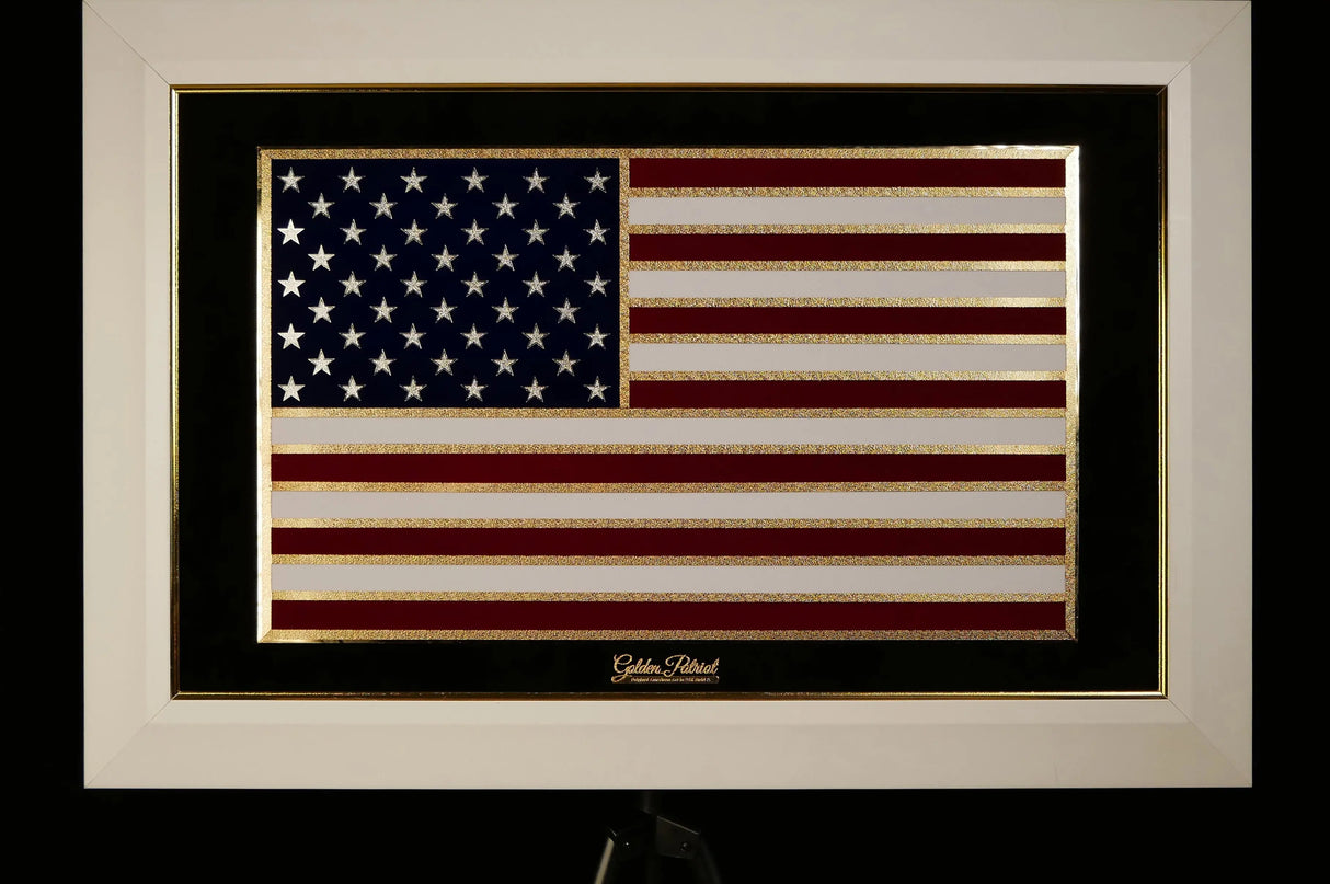 Golden Flag Full Color 24K Gold & 925 Silver Golden Patriot