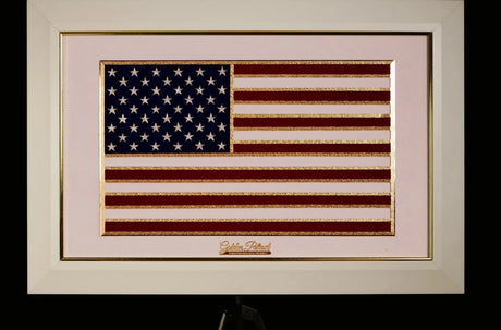 Golden Flag Full Color 24K Gold & 925 Silver Golden Patriot