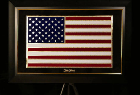 Golden Flag Full Color 24K Gold & 925 Silver Golden Patriot