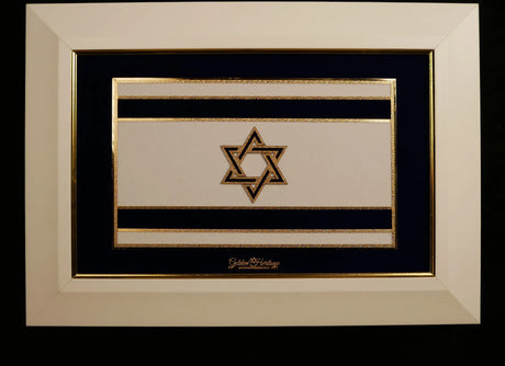 Israel Flag – 24K Gold in Full Color Golden Heritage