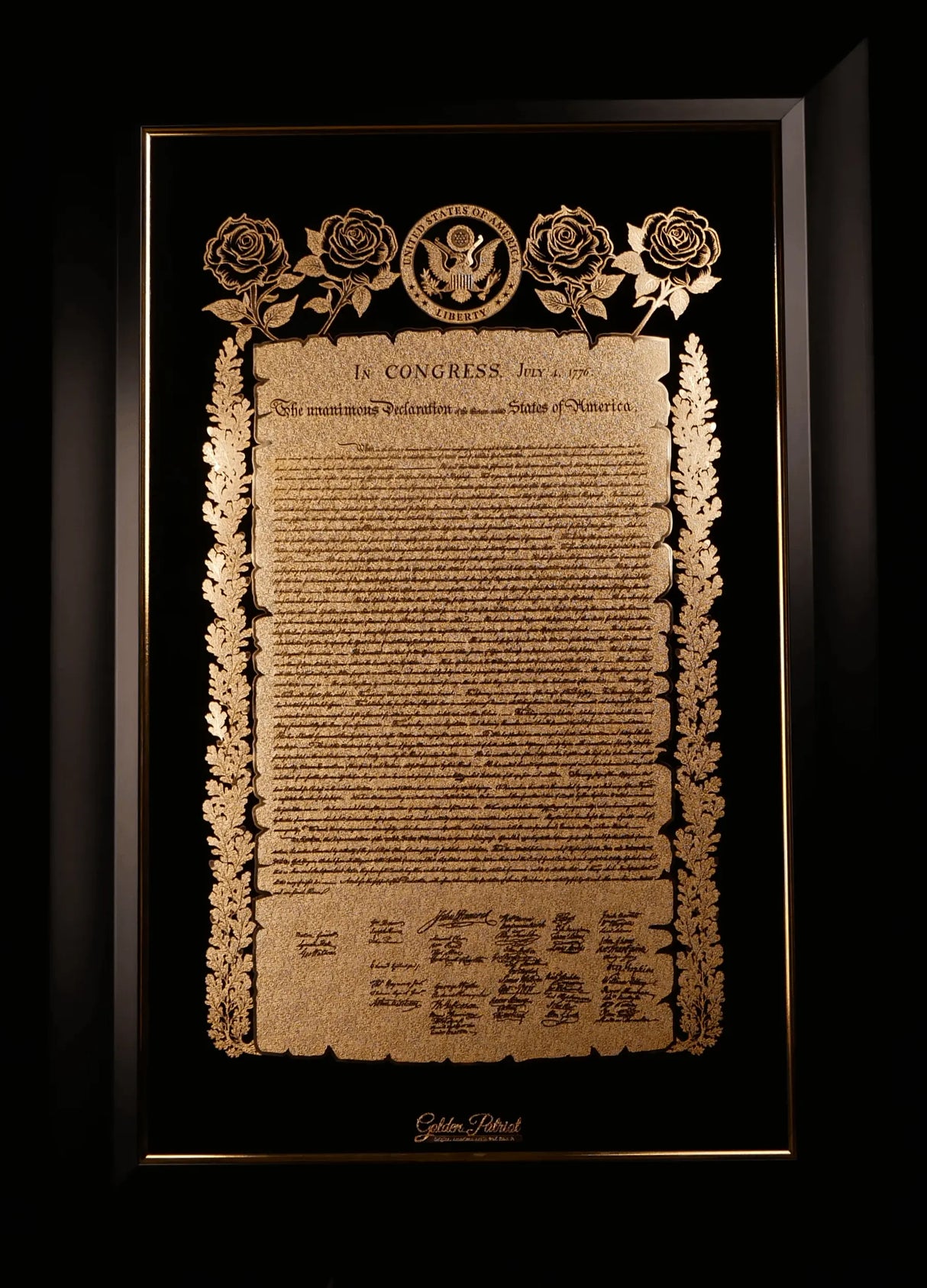 Golden Declaration of Independence Golden Patriot