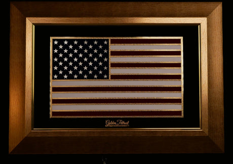 Golden Flag Full Color 24K Gold & 925 Silver Golden Patriot