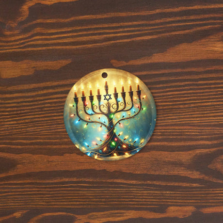 Hanukkah Menorah Acrylic Ornament The Israel Store