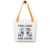Two Lions One Cause Tote Bag – Israel & Iran Unity Bag The Israel Store
