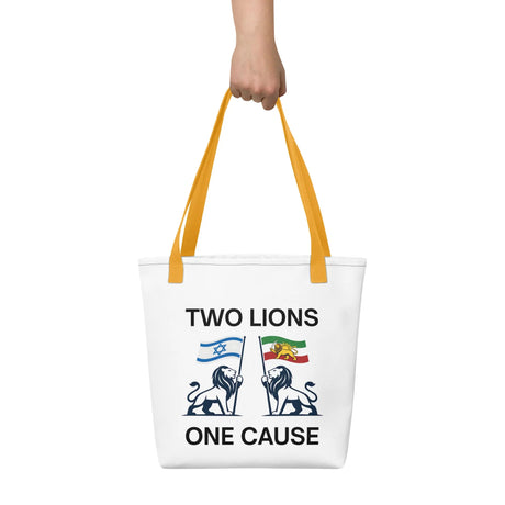 Two Lions One Cause Tote Bag – Israel & Iran Unity Bag The Israel Store