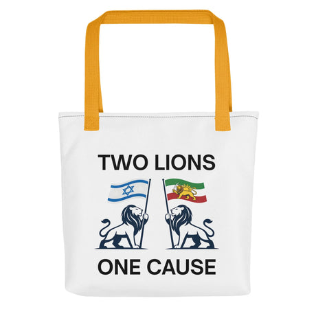 Two Lions One Cause Tote Bag – Israel & Iran Unity Bag The Israel Store