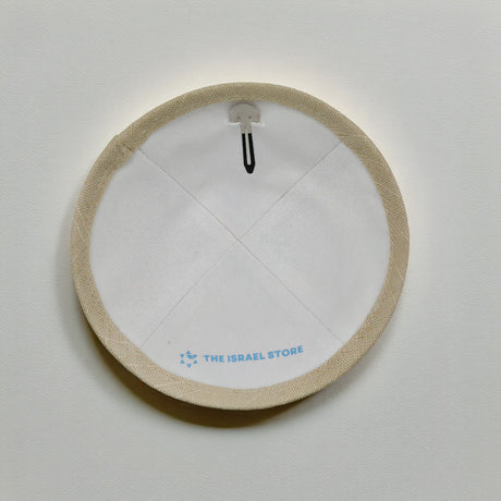 Linen Kippah with Star of David The Israel Store