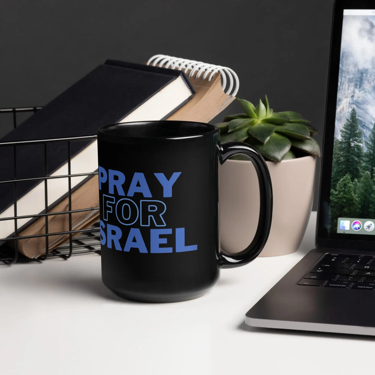 Pray for Israel Black Mug – Show Your Support and Solidarity The Israel Store