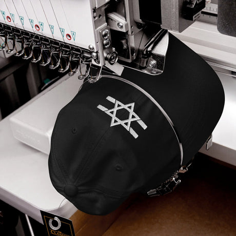 Hebrew Flag Stripe Hat - Dark Edition The Israel Store