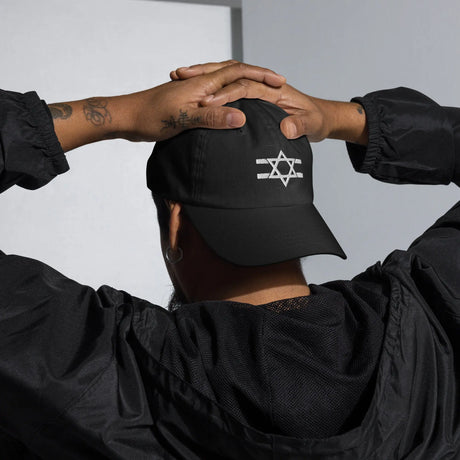 Hebrew Flag Stripe Hat - Dark Edition The Israel Store
