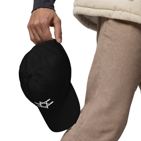 Hebrew Flag Stripe Hat - Dark Edition The Israel Store