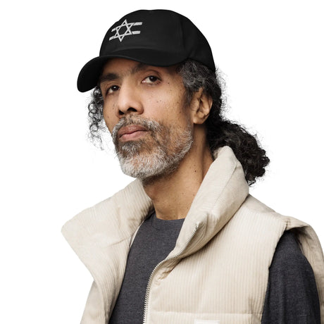 Hebrew Flag Stripe Hat - Dark Edition The Israel Store