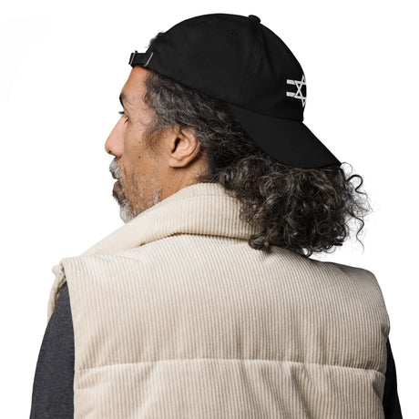 Hebrew Flag Stripe Hat - Dark Edition The Israel Store