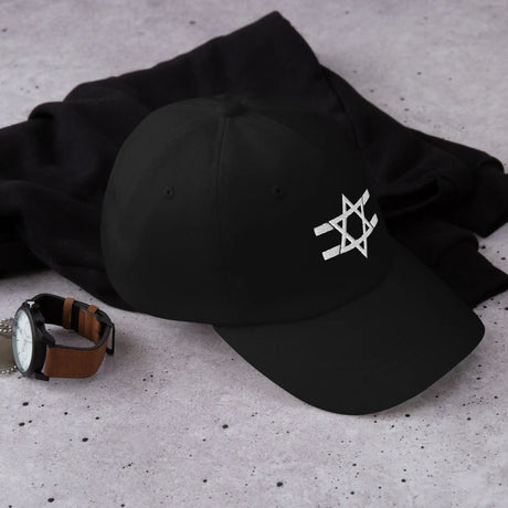 Hebrew Flag Stripe Hat - Dark Edition The Israel Store