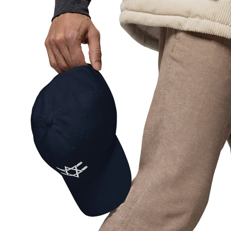Hebrew Flag Stripe Hat - Dark Edition The Israel Store