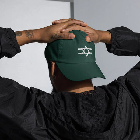 Hebrew Flag Stripe Hat - Dark Edition The Israel Store