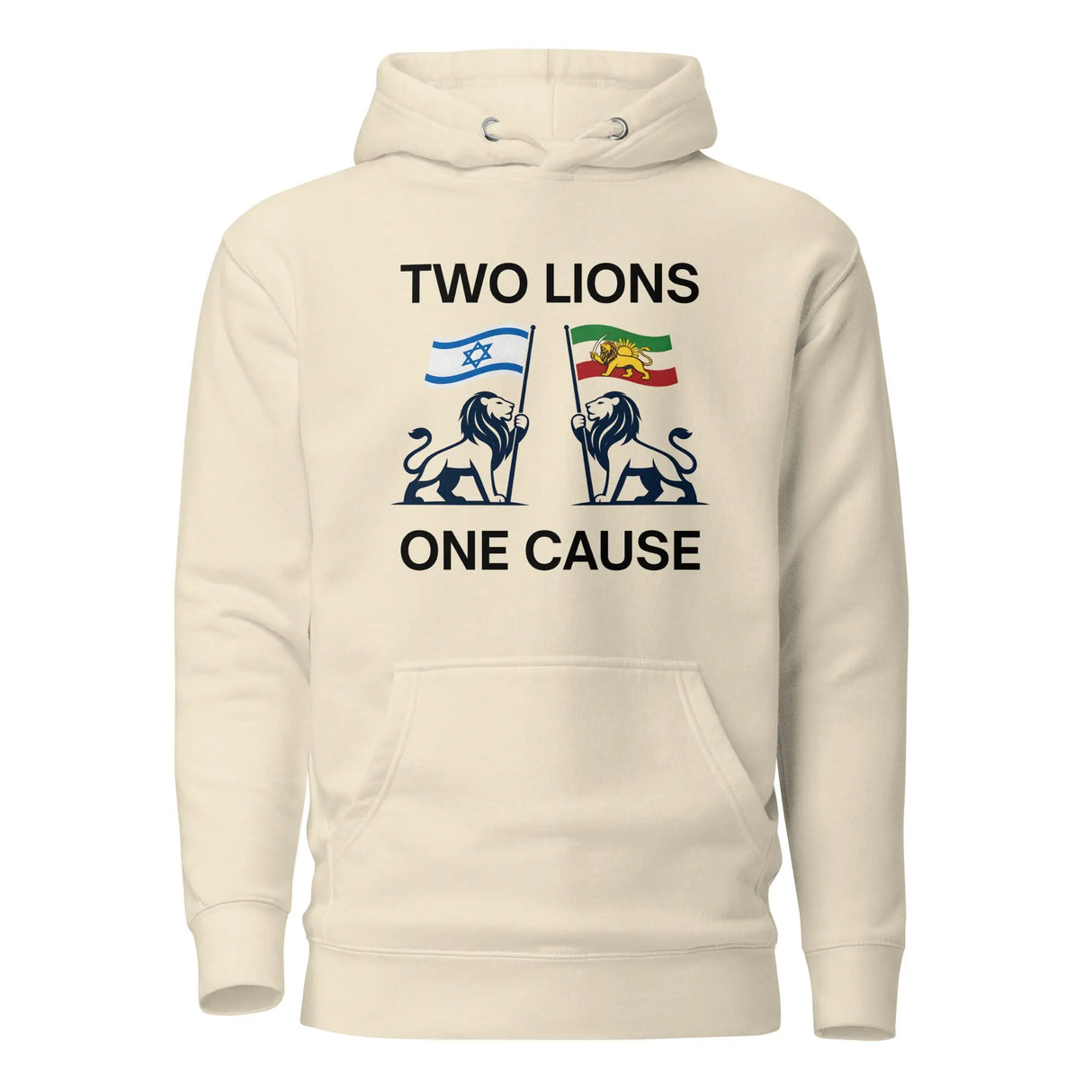 Two Lions One Cause - Iran and Israel - Unisex Hoodie The Israel Store