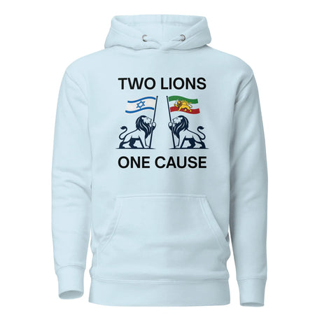 Two Lions One Cause - Iran and Israel - Unisex Hoodie The Israel Store