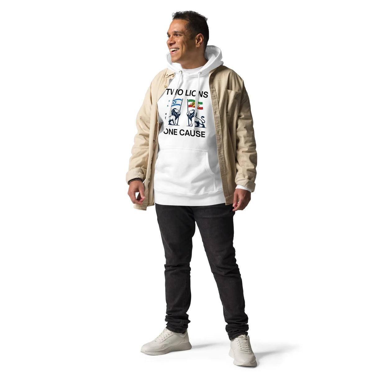 Two Lions One Cause - Iran and Israel - Unisex Hoodie The Israel Store