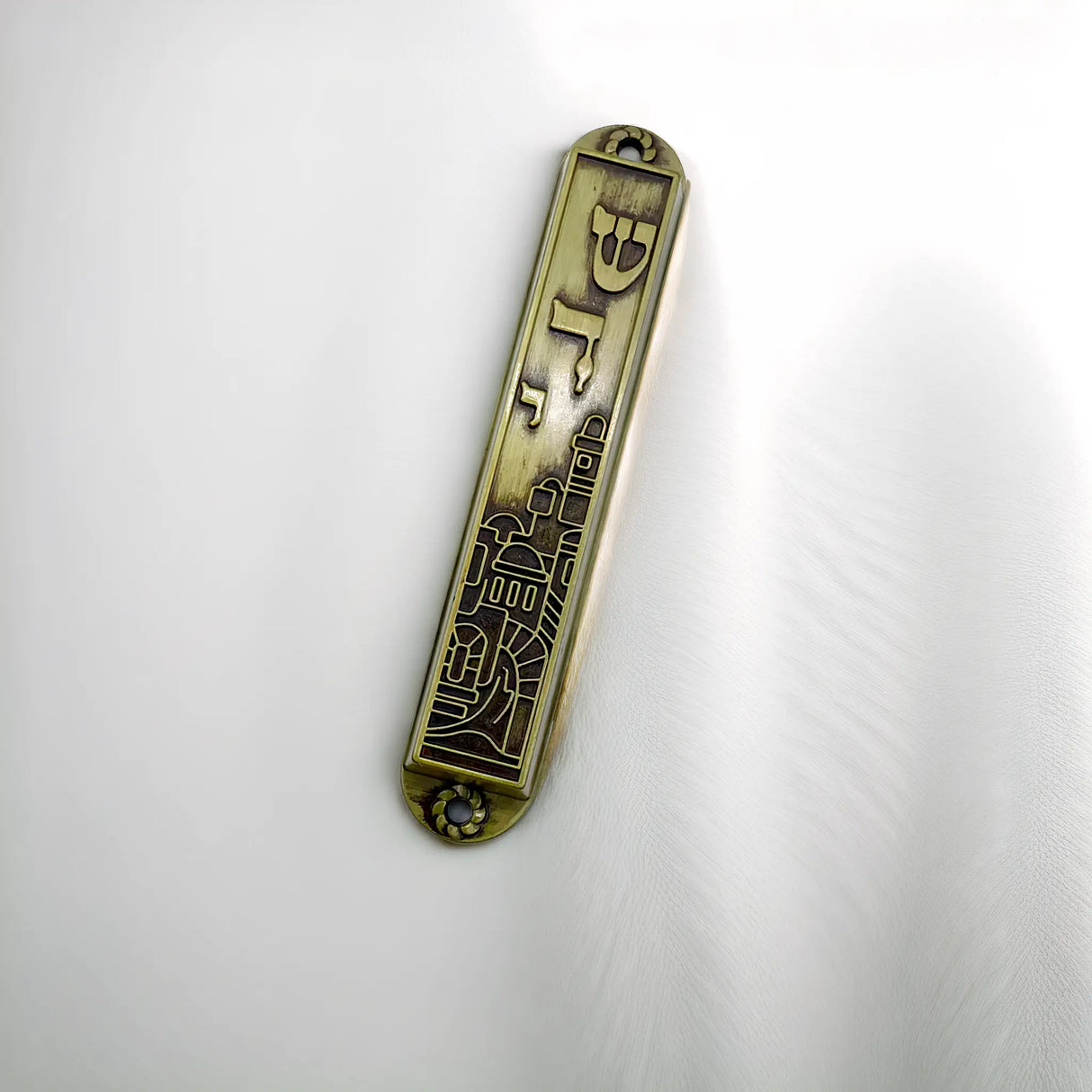 Mezuzah with Shaddai Inscription and Jerusalem Design The Israel Store