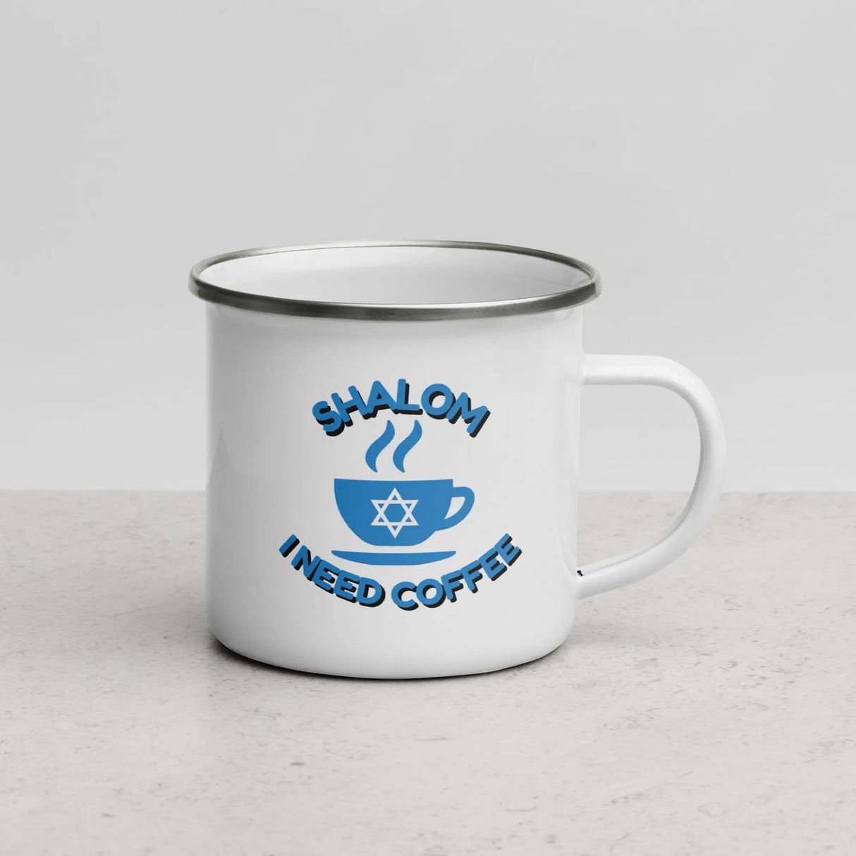 Shalom I Need Coffee Mug – Fun Jewish Coffee Mug for Caffeine Lovers The Israel Store