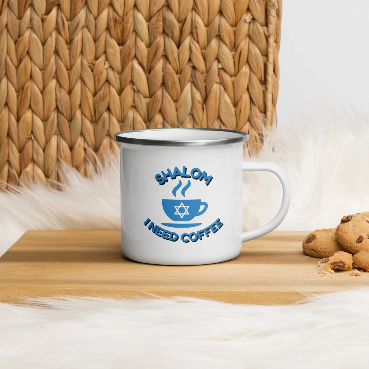 Shalom I Need Coffee Mug – Fun Jewish Coffee Mug for Caffeine Lovers The Israel Store