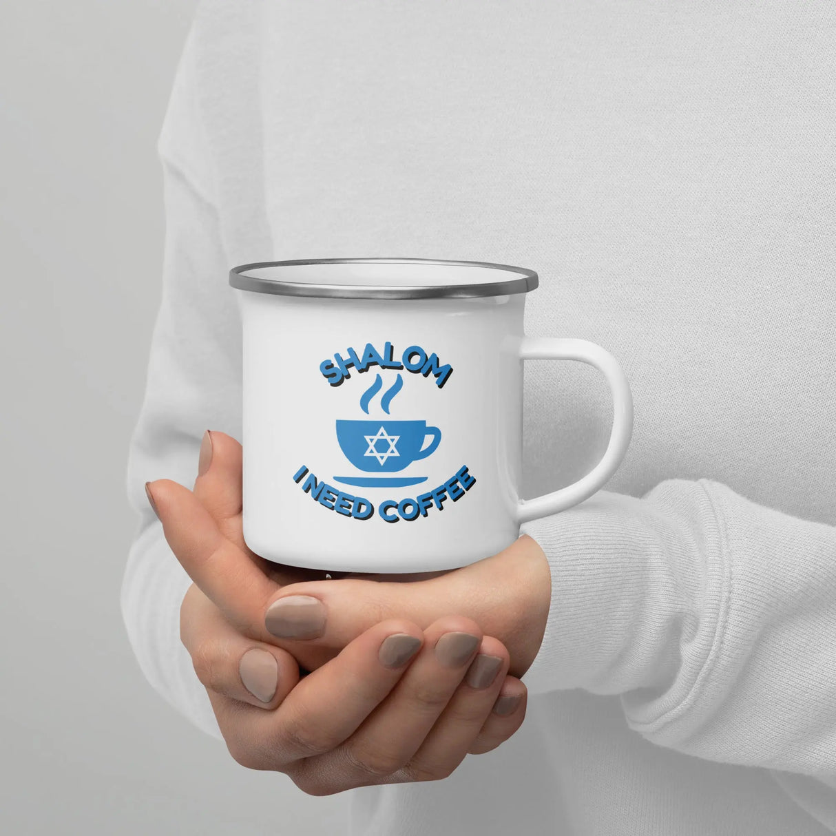 Shalom I Need Coffee Mug – Fun Jewish Coffee Mug for Caffeine Lovers The Israel Store