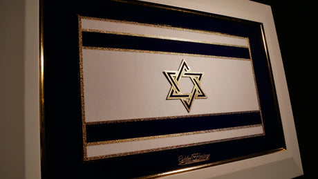 Israel Flag – 24K Gold in Full Color Golden Heritage