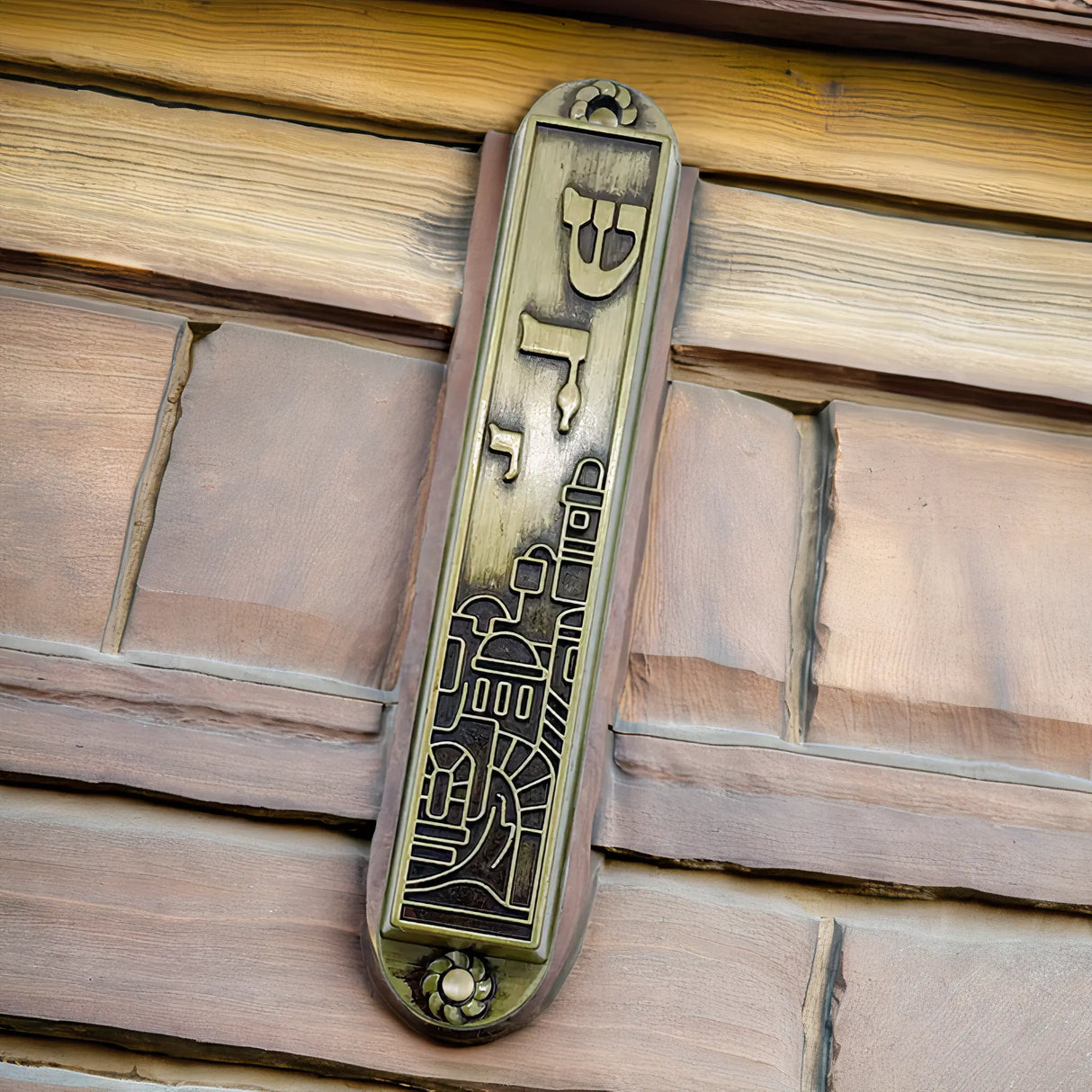 Mezuzah with Shaddai Inscription and Jerusalem Design The Israel Store