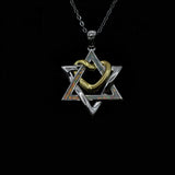Sterling Silver Star of David & Heart Necklace The Israel Store