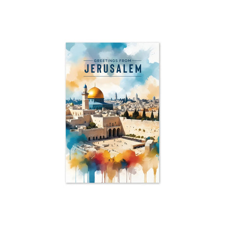 Greetings from Jerusalem Postcard - Iconic Holy City Design The Israel Store