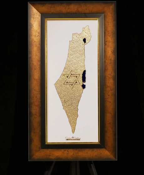 The Land of Israel – 24K Gold Israel Map Golden Heritage