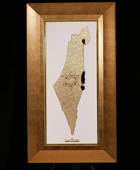 The Land of Israel – 24K Gold Israel Map Golden Heritage