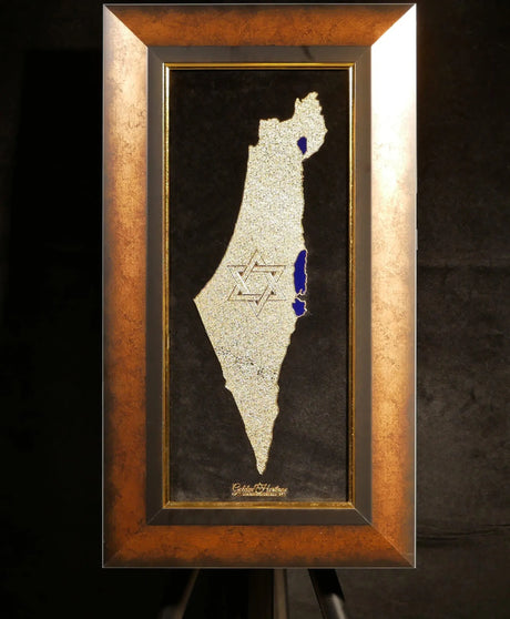 The Land of Israel – 24K Gold Israel Map Golden Heritage