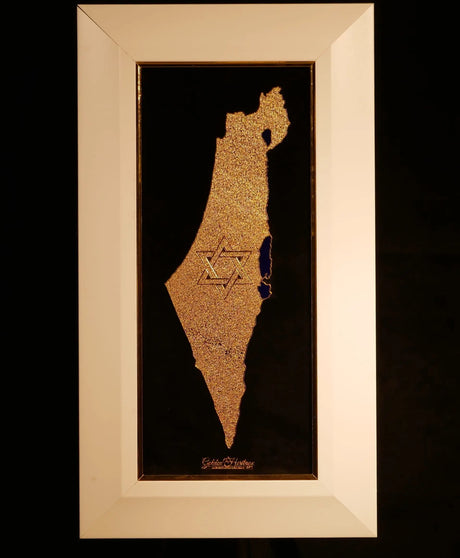 The Land of Israel – 24K Gold Israel Map Golden Heritage