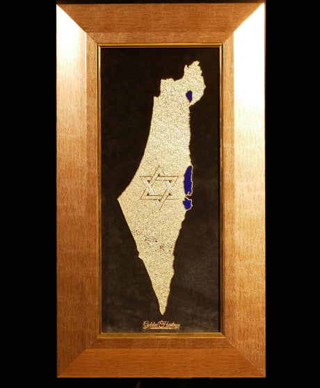 The Land of Israel – 24K Gold Israel Map Golden Heritage