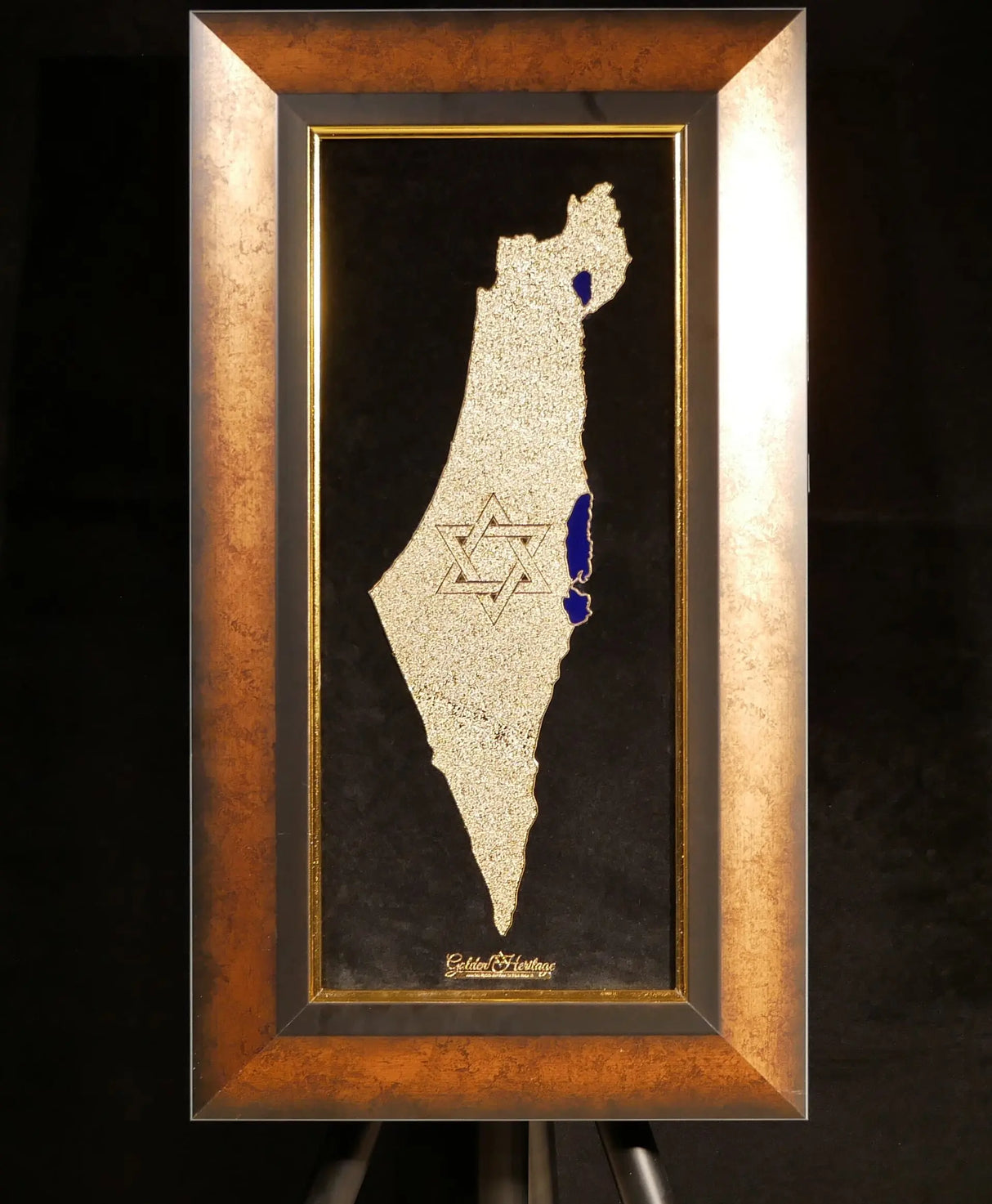 The Land of Israel – 24K Gold Israel Map Golden Heritage