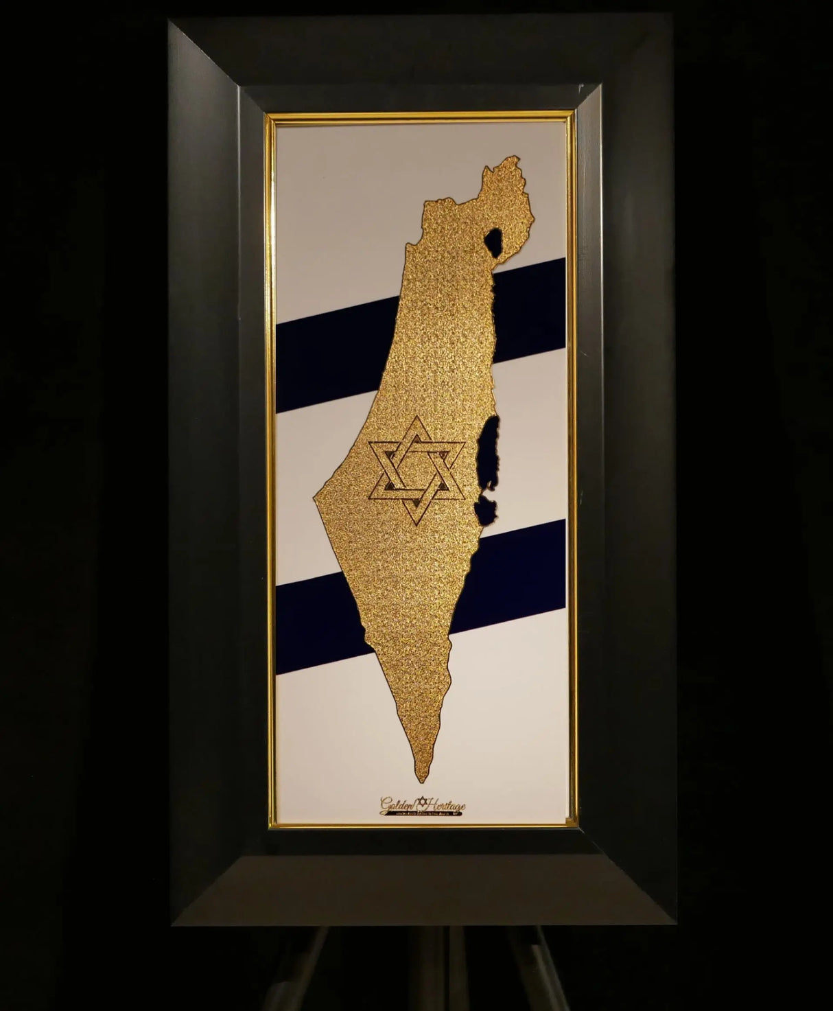 The Land of Israel – 24K Gold Israel Map Golden Heritage