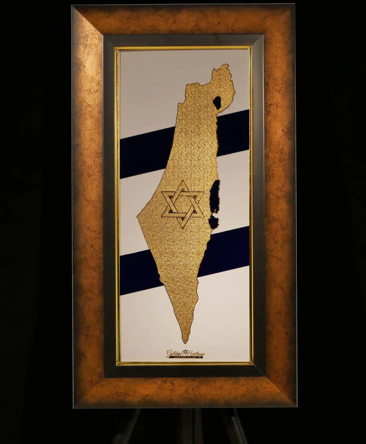 The Land of Israel – 24K Gold Israel Map Golden Heritage