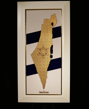 The Land of Israel – 24K Gold Israel Map Golden Heritage